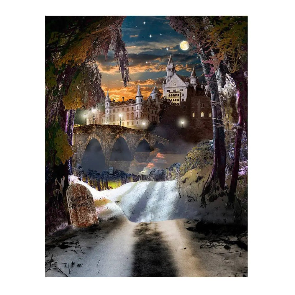 Ominous Winter Castle Photography Backdrop - Basic 6  x 8
