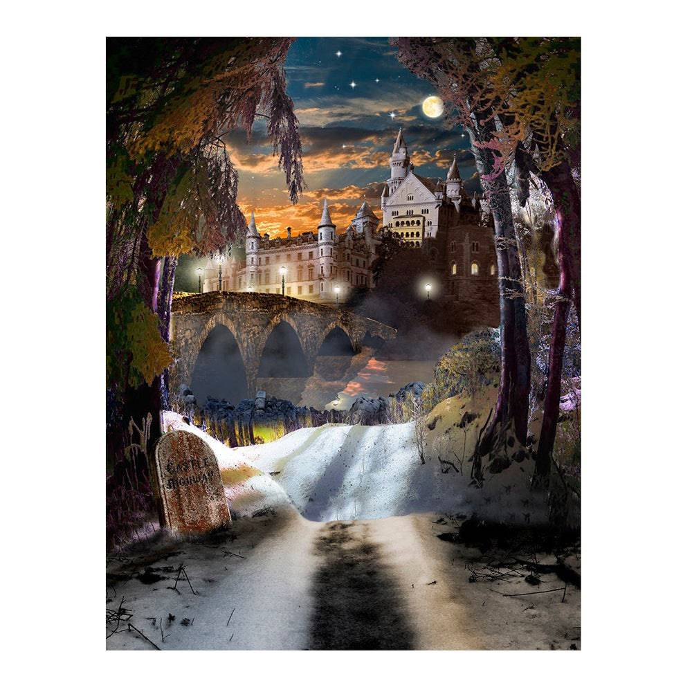 Ominous Winter Castle Photography Backdrop - Pro 6 x 8