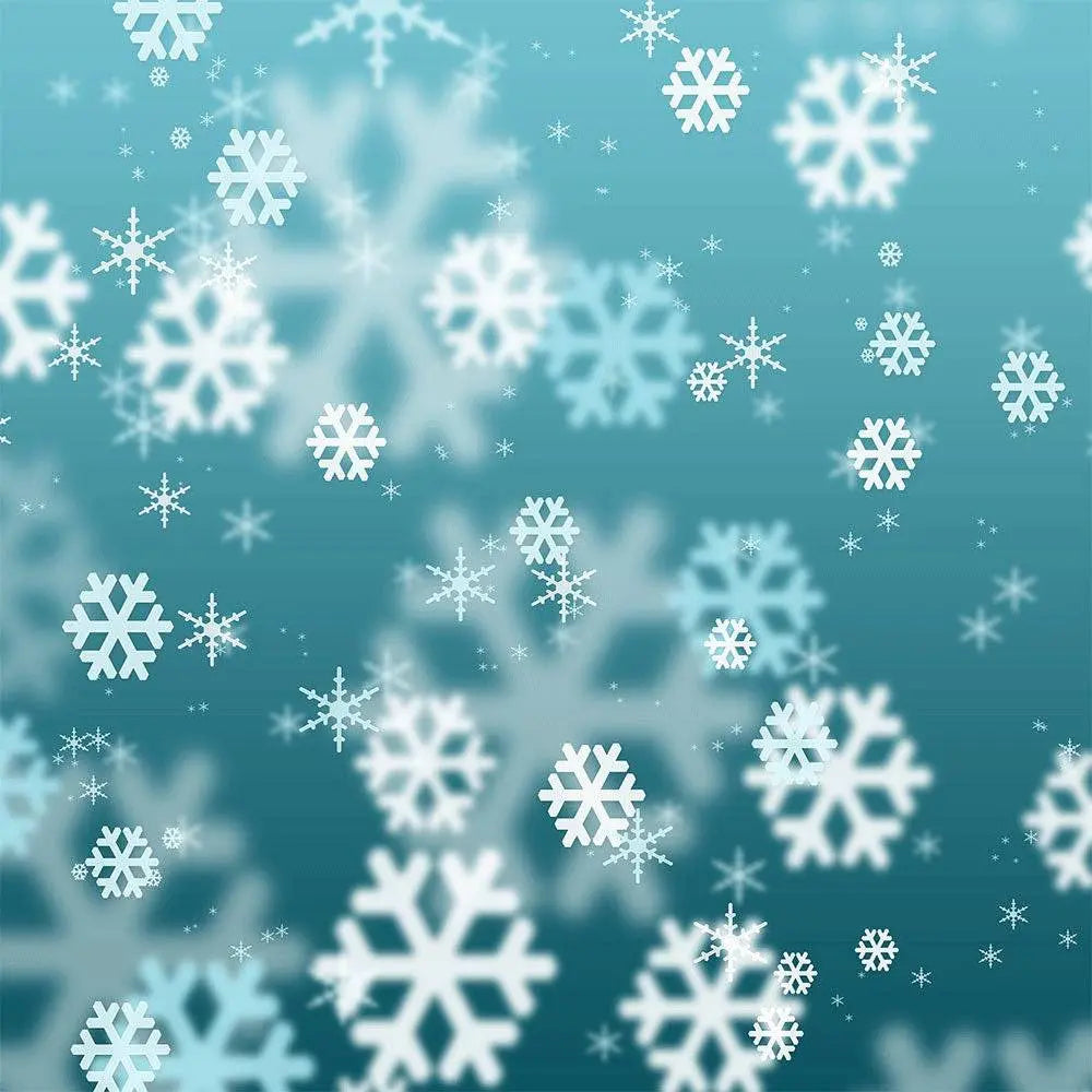Winter Snowflakes Green Photo Backdrop - Pro 10  x 10