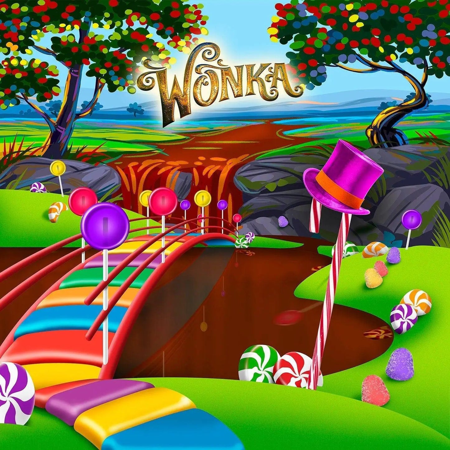 Wonka Candyland Backdrop Photo Backdrop, Backgrounds or Banners - Pro 10 x 10
