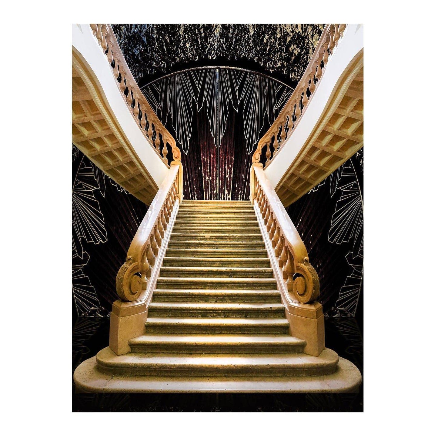 1920s Art Deco Staircase Photo Backdrop - Basic 6  x 8  
