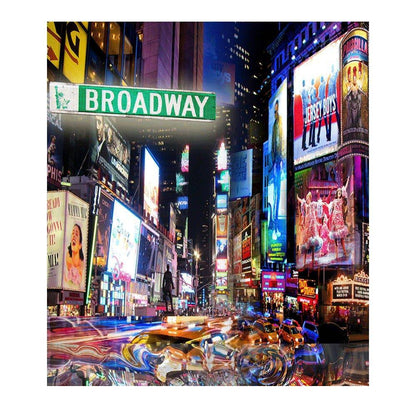 Colorful Broadway City Street Backdrop - Basic 4.4  x 5  