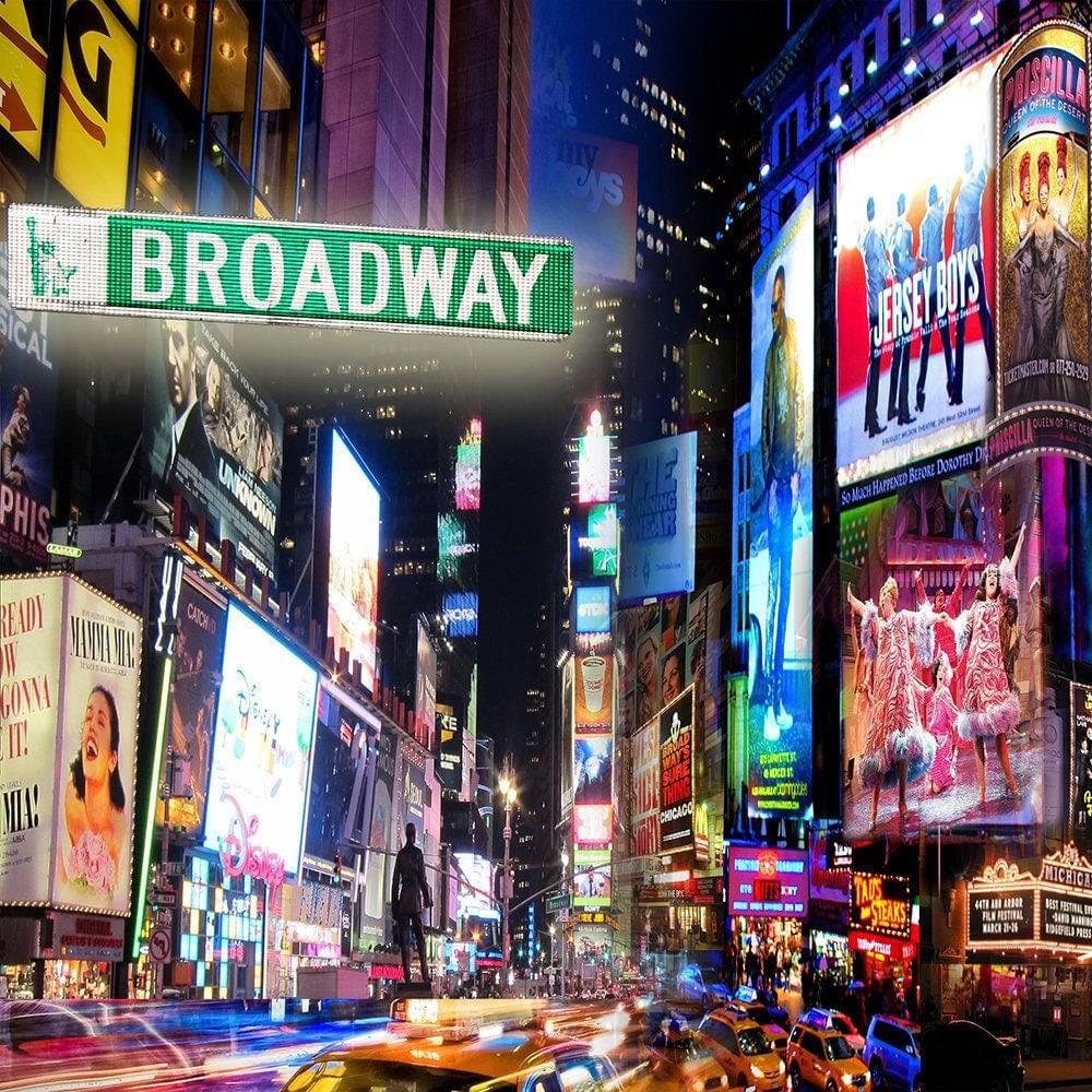 Colorful Broadway City Street Backdrop - Pro 10  x 10  