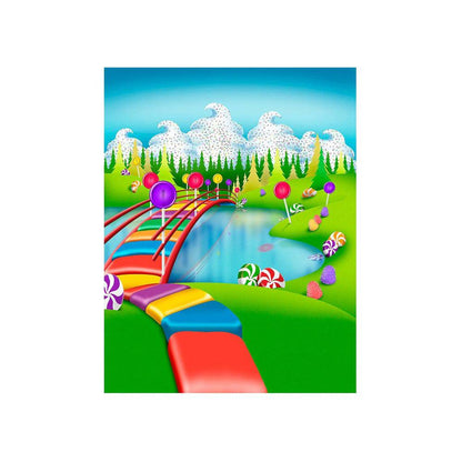 Candy Land In Spring Photo Backdrop - Basic 4.4  x 5  