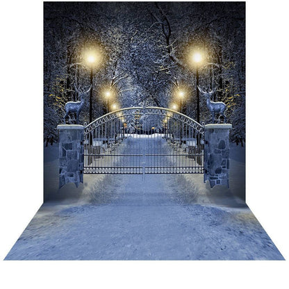 Enchanted White Winter Drive Photo Backdrop - Pro 9  x 16  
