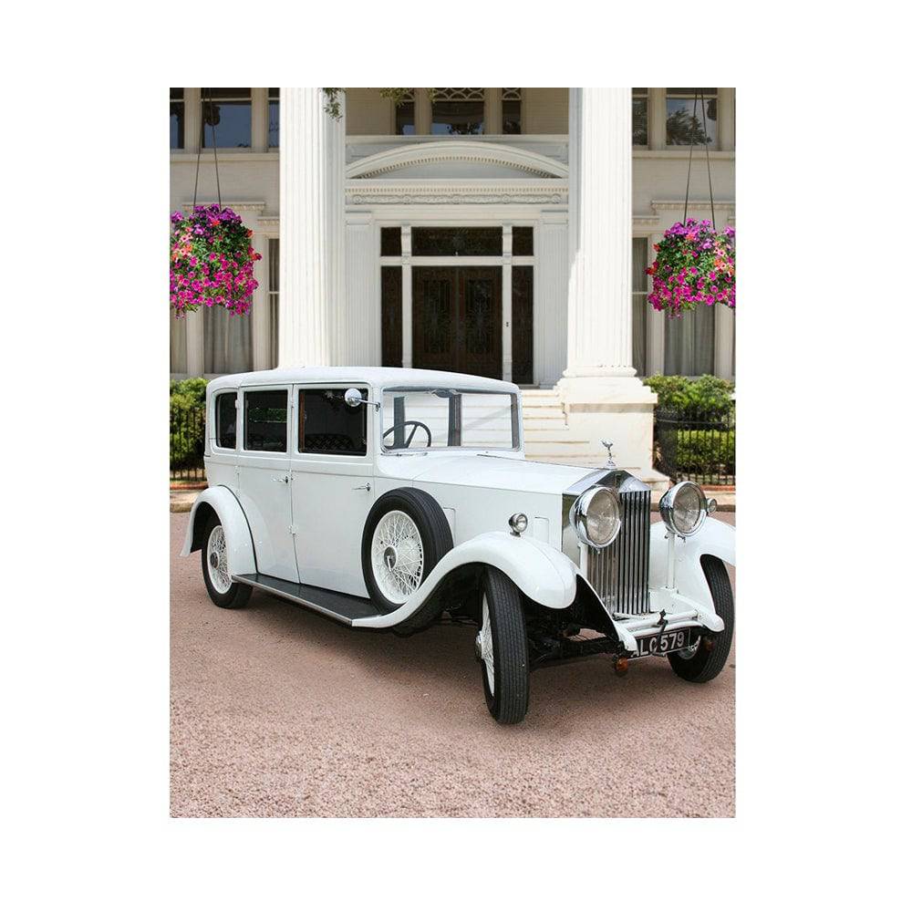 1920s White Car Estate Photography Background - Basic 5.5  x 6.5  