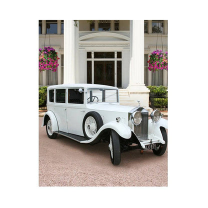 1920s White Car Estate Photography Background - Basic 5.5  x 6.5  
