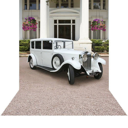 1920s White Car Estate Photography Background - Basic 8  x 16  