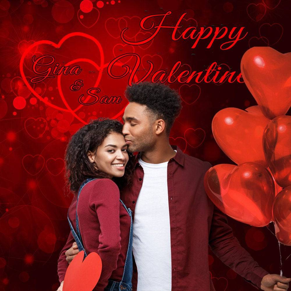 Happy Valentine's Day Red Hearts Photography Background