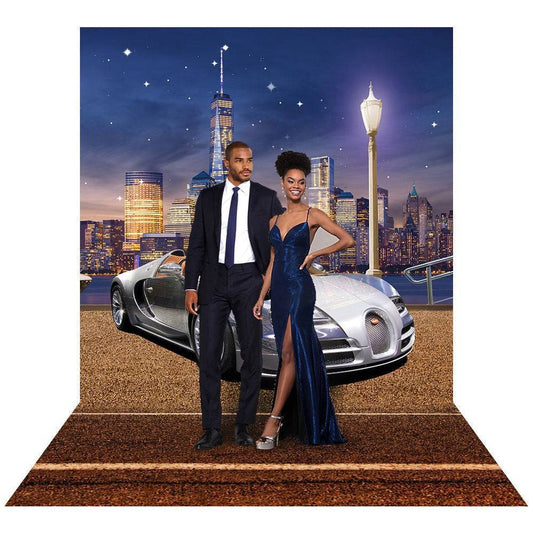 New York City Bugatti Car Photo Backdrop