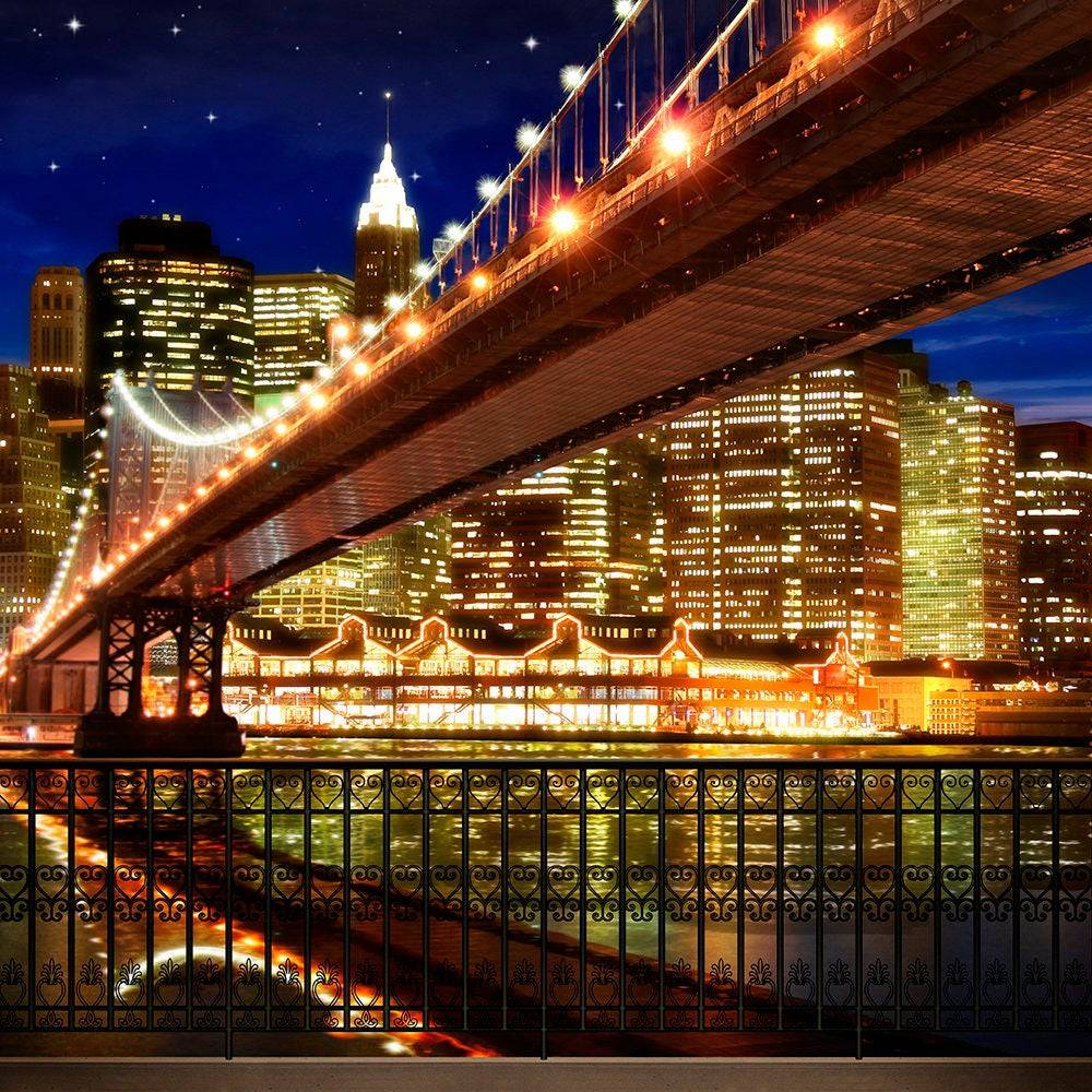 New York City Bridge And Waterfront Photo Backdrop - Pro 10  x 8  