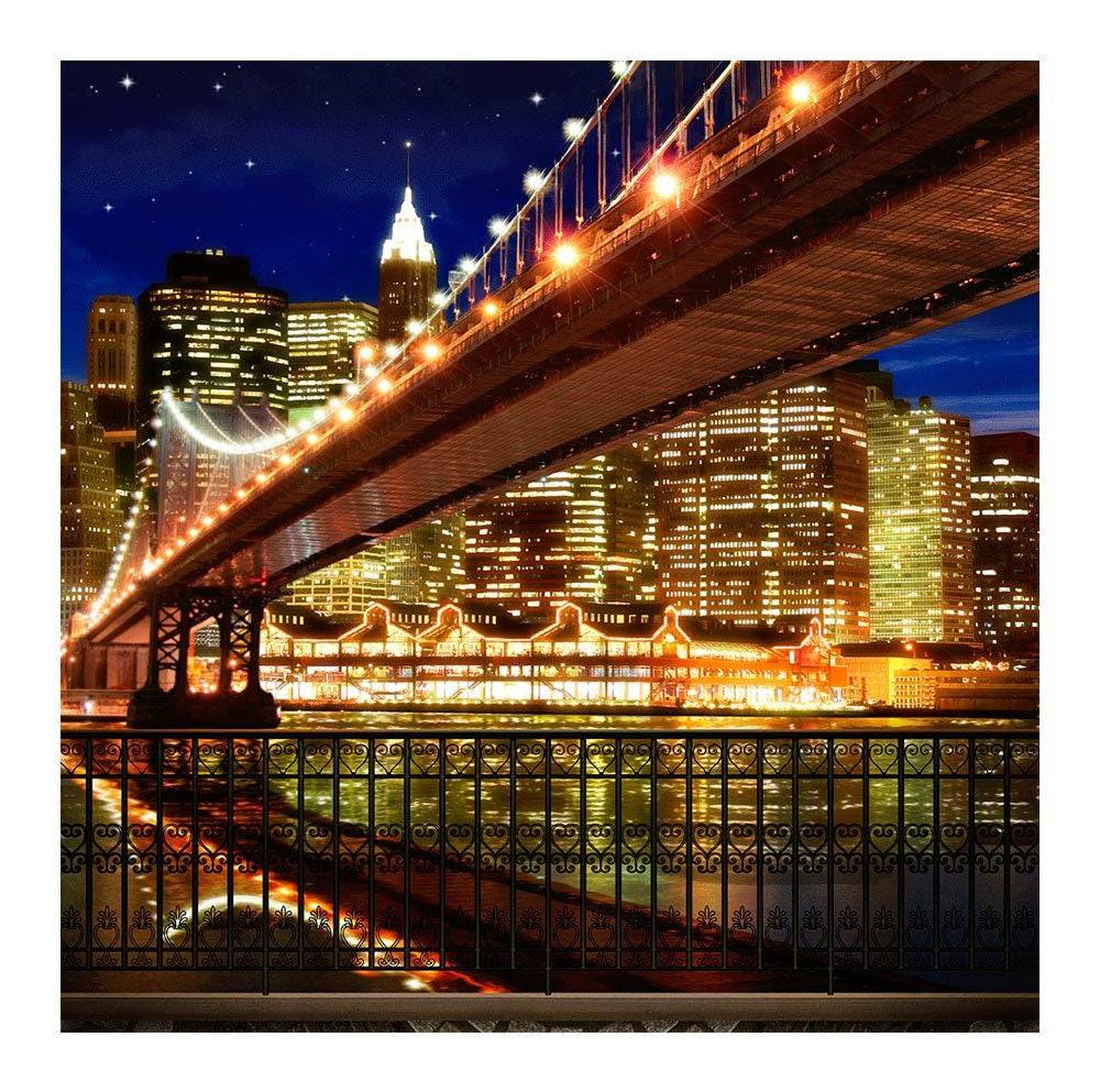 New York City Bridge And Waterfront Photo Backdrop - Pro 8  x 8  