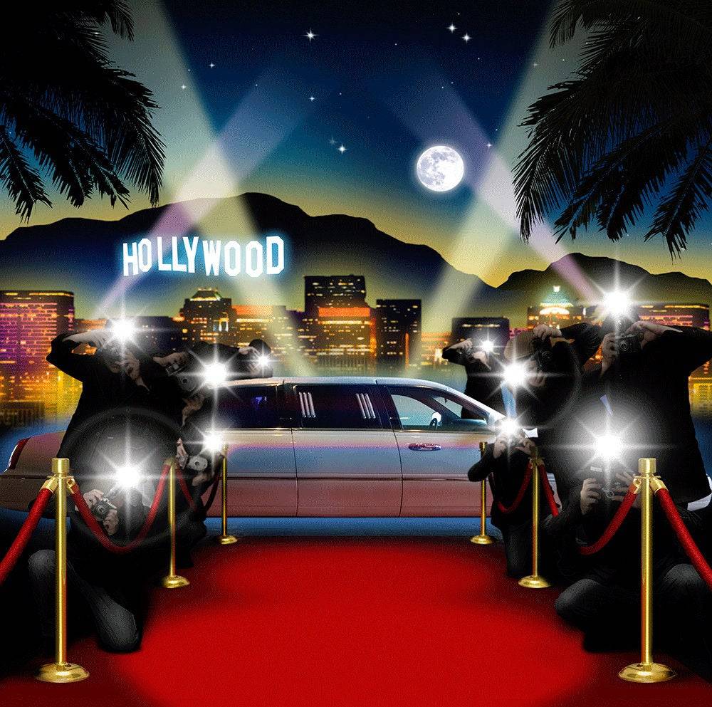 Red Carpet Paparazzi Hollywood Photography Backdrop - Pro 10  x 10  