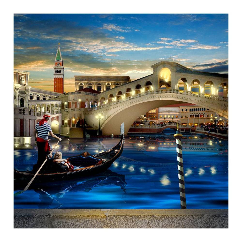 Venice Evening Grand Canal Photo Backdrop - Pro 8  x 8  