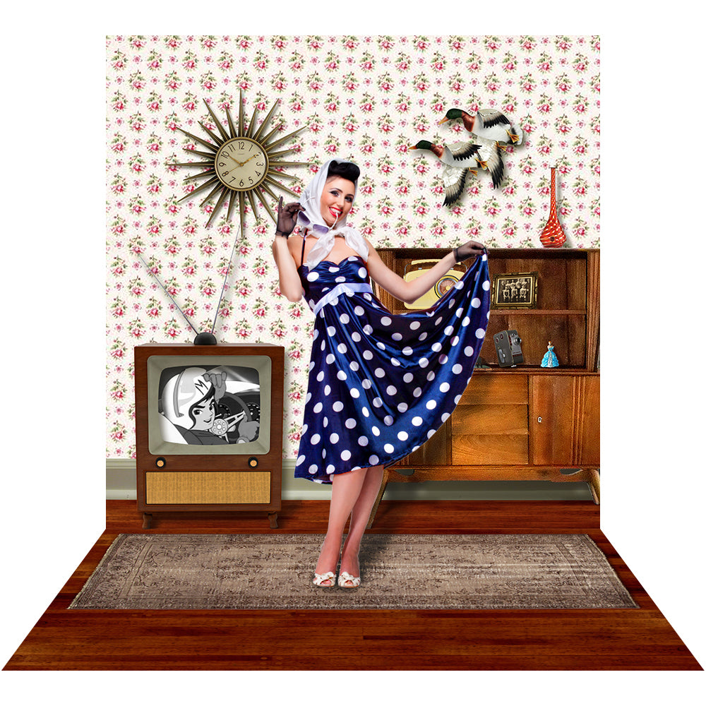 1950s Retro Fabric Backdrop Background