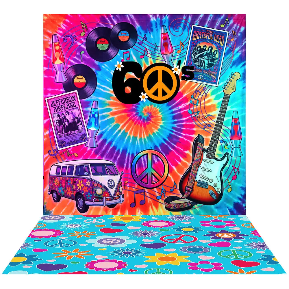 60s Retro Backdrop: Disco Birthday Party Fabric Background Alba Backgrounds