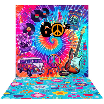 60s Retro Backdrop: Disco Birthday Party Fabric Background Alba Backgrounds