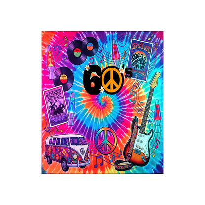 60s Retro Backdrop: Disco Birthday Party Fabric Background Alba Backgrounds