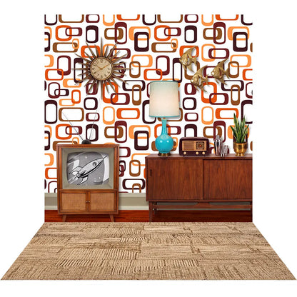 60s Home Decor Backdrop: Retro Birthday Party Fabric Background Alba Backgrounds