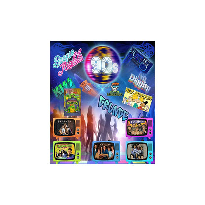 90s Retro Backdrop: Disco Birthday Party Fabric Background Alba Backgrounds