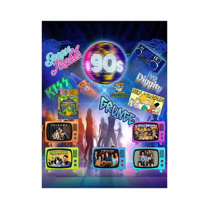 90s Retro Backdrop: Disco Birthday Party Fabric Background Alba Backgrounds