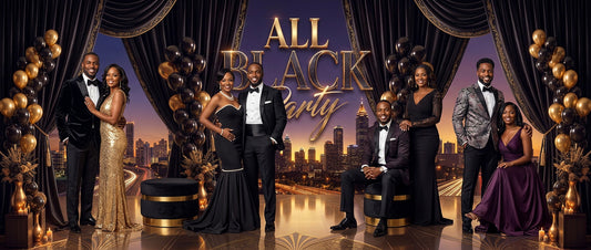All Black Party, Wide Fabric Backdrop