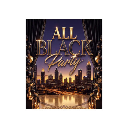All Black Party Backdrop, Fabric Event Decor Alba Backgrounds