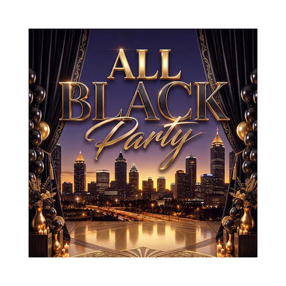 All Black Party Backdrop, Fabric Event Decor Alba Backgrounds