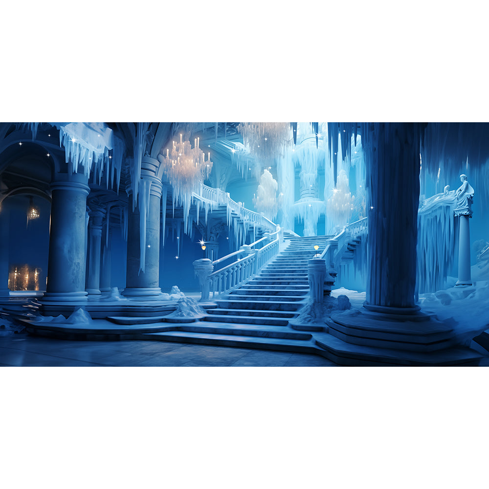 Elsa’s Frozen Castle Stairs Photo Backdrop Basic 16 x 8