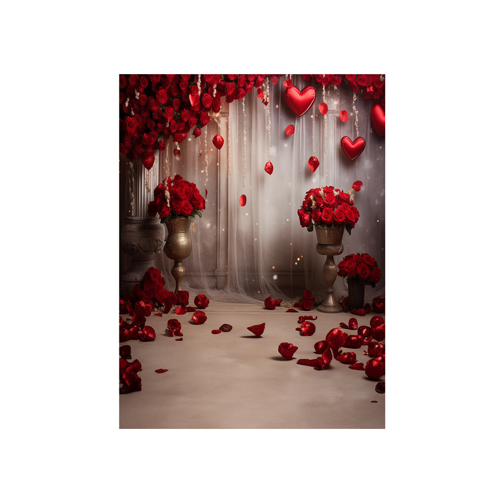 Valentine Romantic Roses Hearts Photography Background Basic 4.4 x 5
