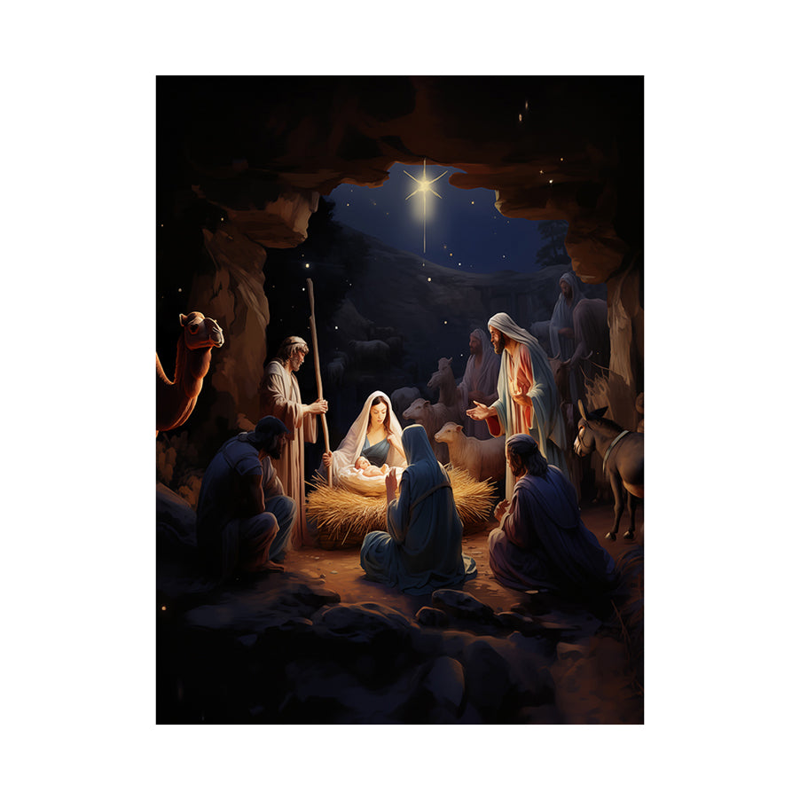 Nativity Scene Photo Backdrop Basic 5.5. x 6.5