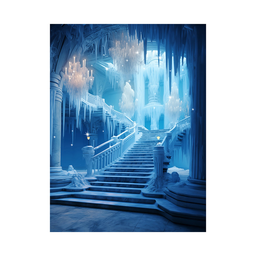 Elsa’s Frozen Castle Stairs Photo Backdrop Basic 5.5 x 6.5