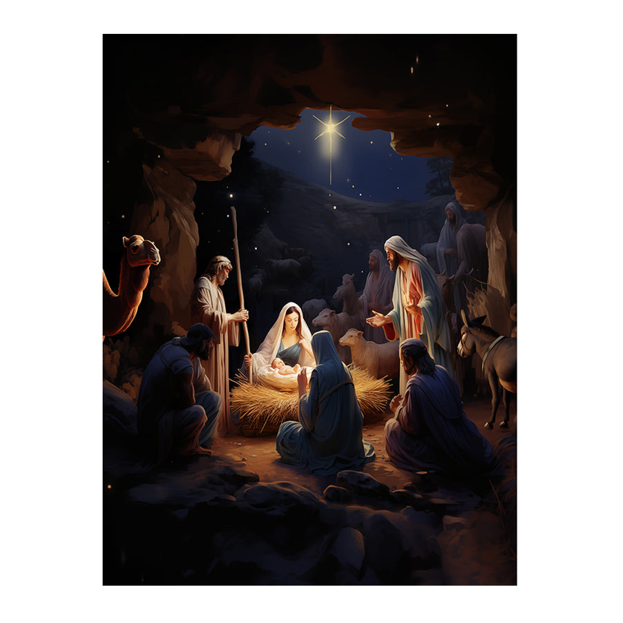 Nativity Scene Photo Backdrop Basic 6x8