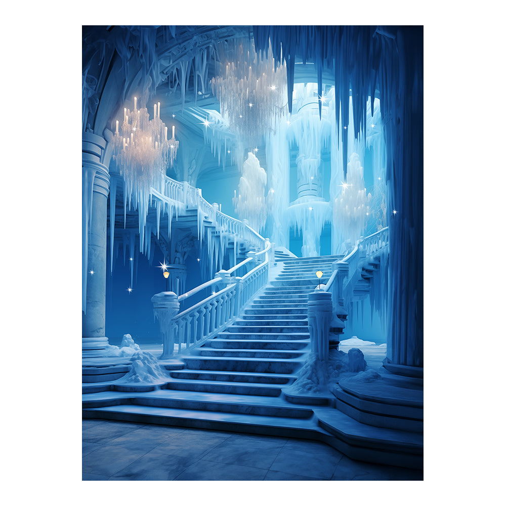 Elsa’s Frozen Castle Stairs Photo Backdrop Basic 6x8
