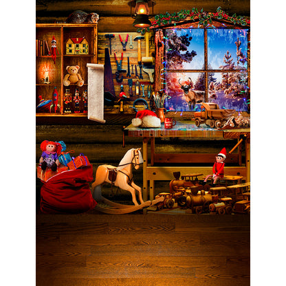 Santa’s Workshop Photography Backdrop