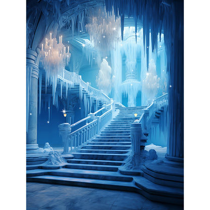 Elsa’s Frozen Castle Stairs Photo Backdrop Basic 8x10