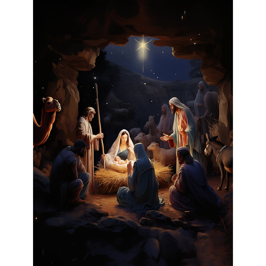 Nativity Scene Photo Backdrop Basic 8x10