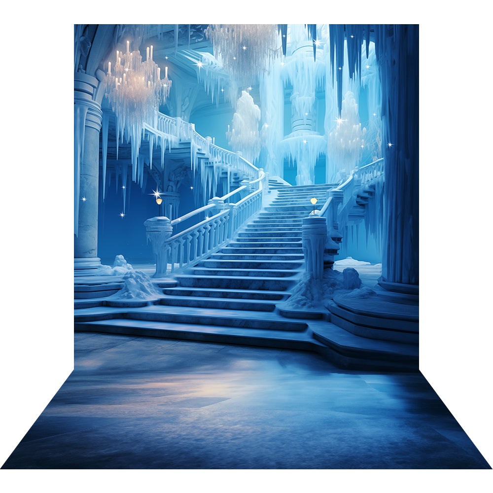 Elsa’s Frozen Castle Stairs Photo Backdrop Basic 8x16