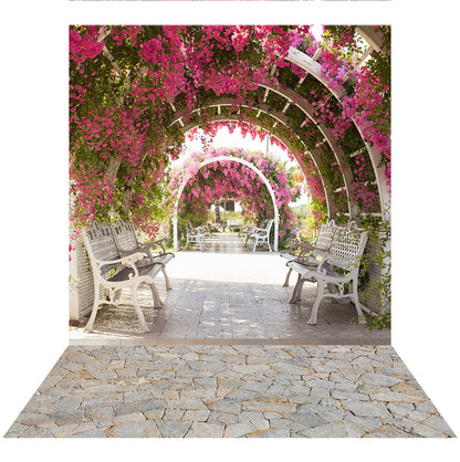 Petal Pink Wedding Archway Photo Backdrop