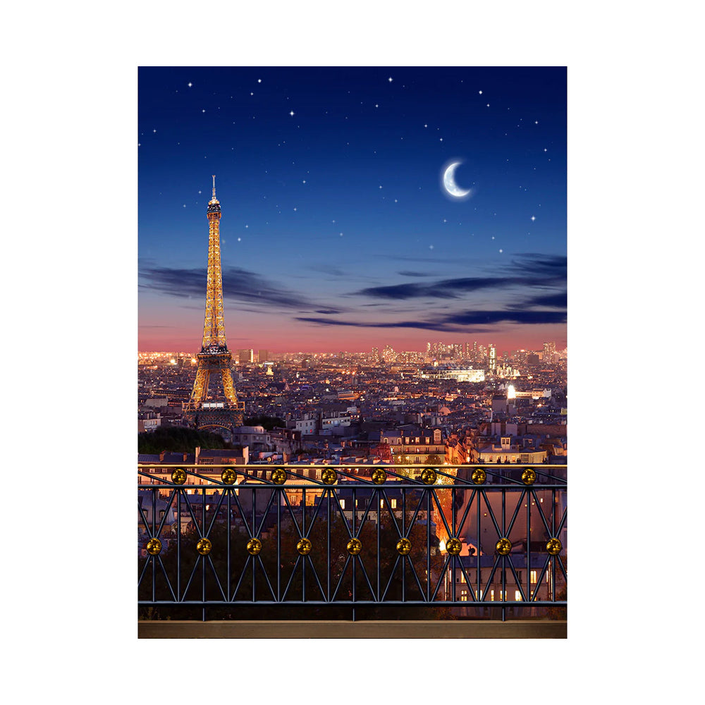 Eiffel Tower At Dusk Photo Backdrop Background Basic 5.5x6.5