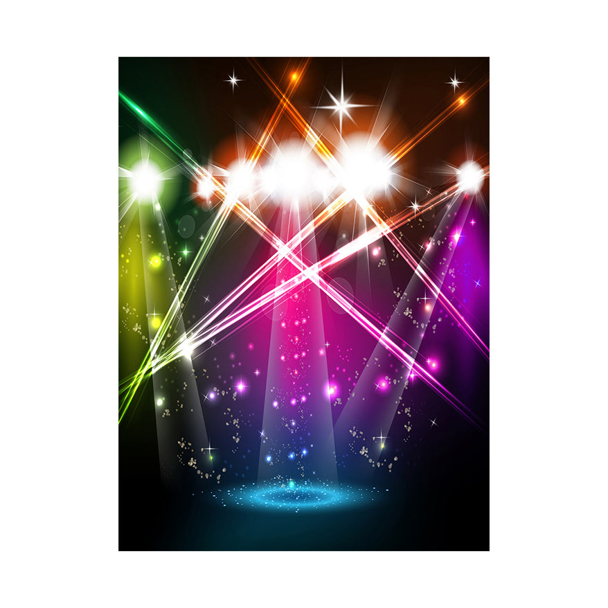 Disco Lights Party Backdrop Basic 5.5 x 6.5