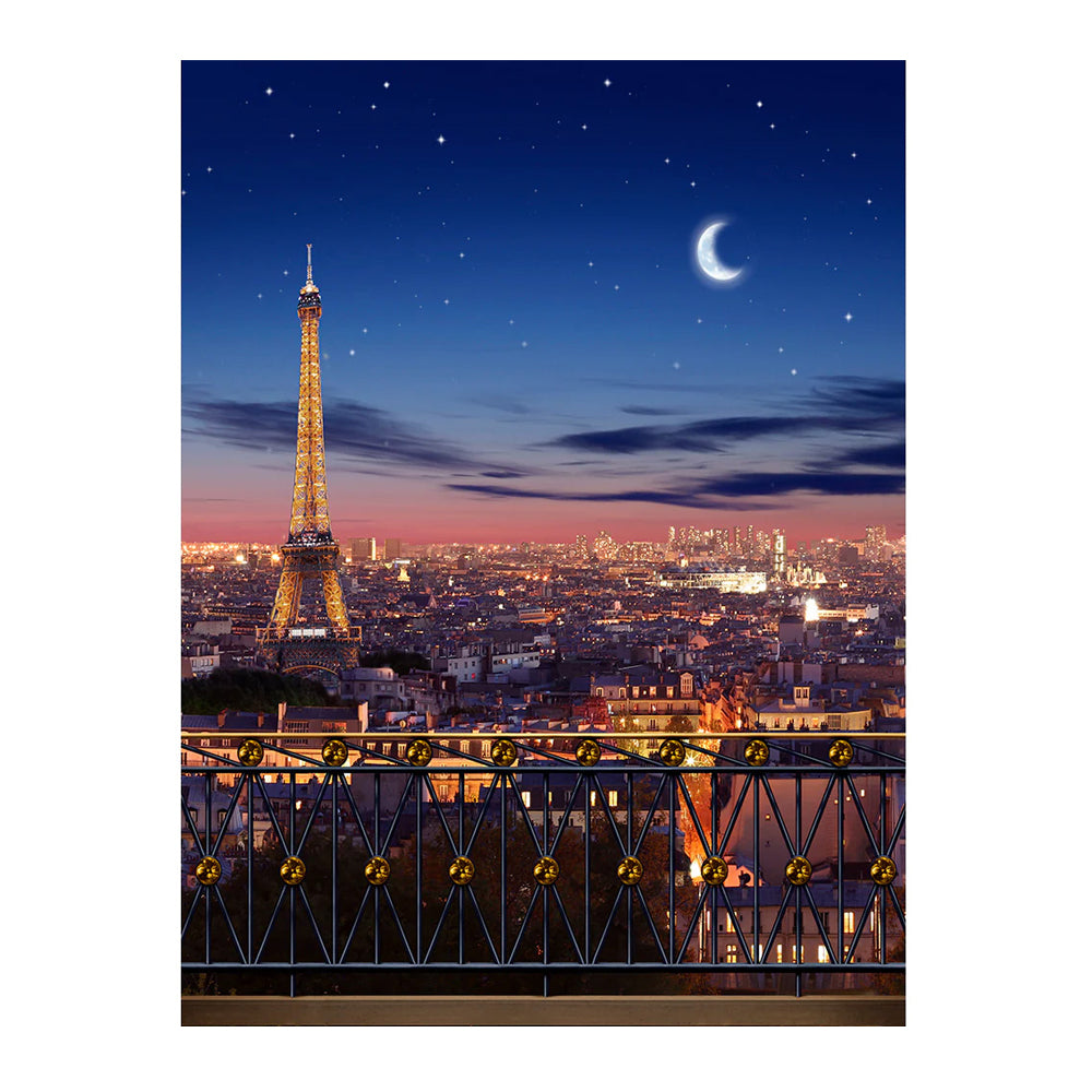 Eiffel Tower At Dusk Photo Backdrop Background Basic 6x8