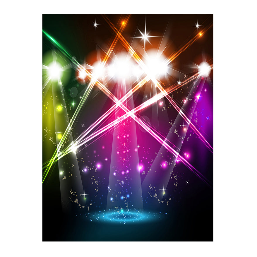 Disco Lights Party Backdrop Basic 6x8