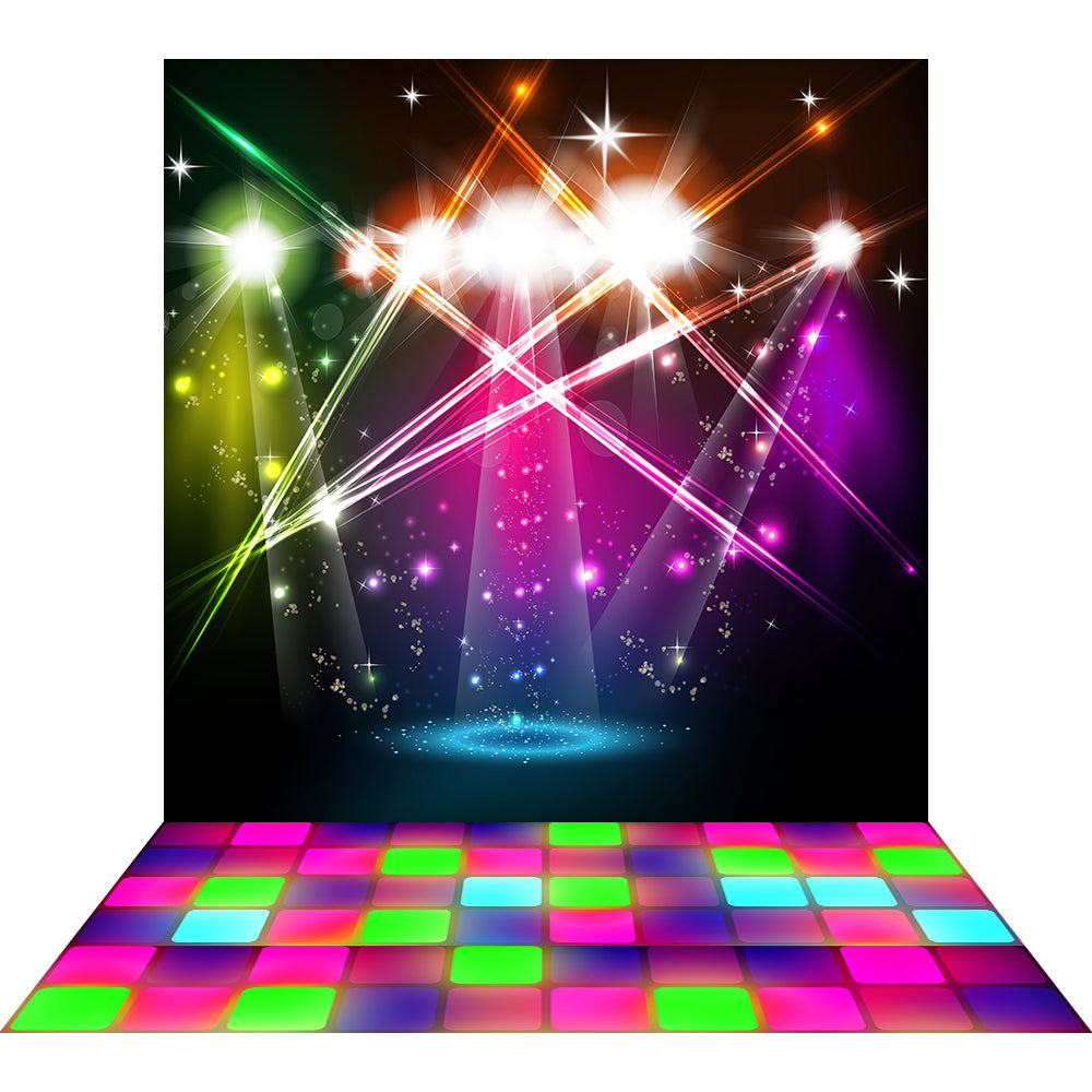 Disco Lights Party Backdrop Basic 8x16