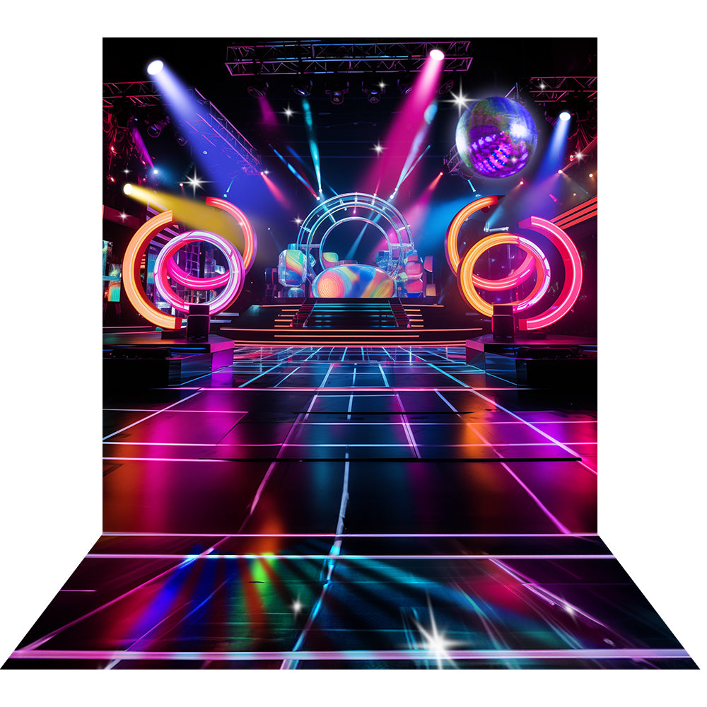 Disco Stage Party Photo Backdrop Basic 8x16