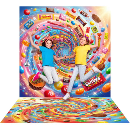 Candy Spin Backdrop, Candyland Fabric Background Alba Backgrounds