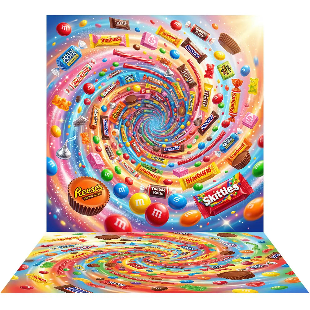 Candy Spin Backdrop, Candyland Fabric Background Alba Backgrounds