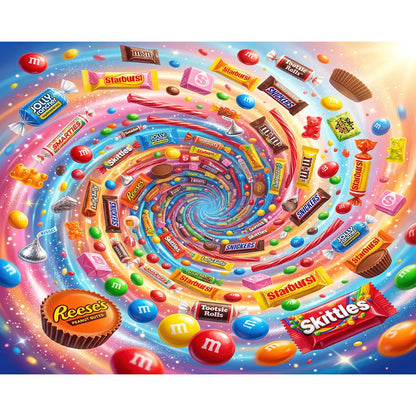 Candy Spin Backdrop, Candyland Fabric Background Alba Backgrounds