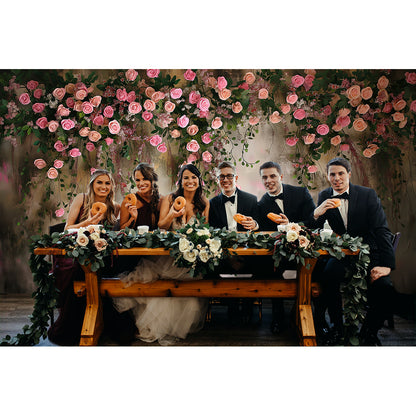Cascading Roses, Wide Fabric Backdrop
