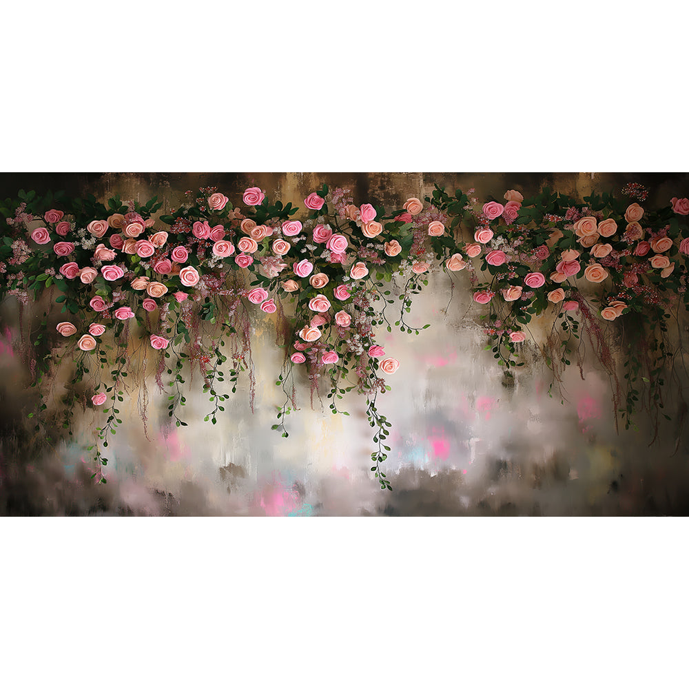 Cascading Roses, Wide Fabric Backdrop